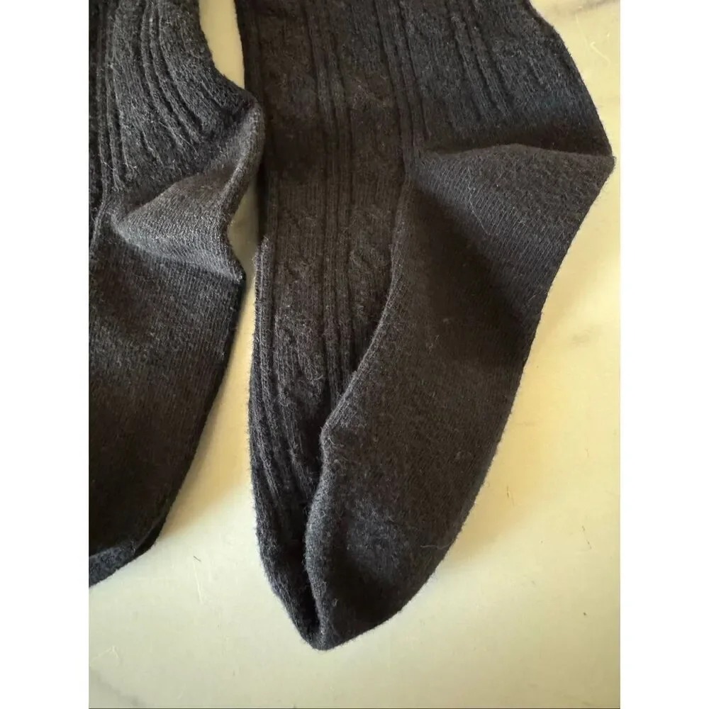 Little Stocking Company black thick cable tights leggings 5-6 year girls